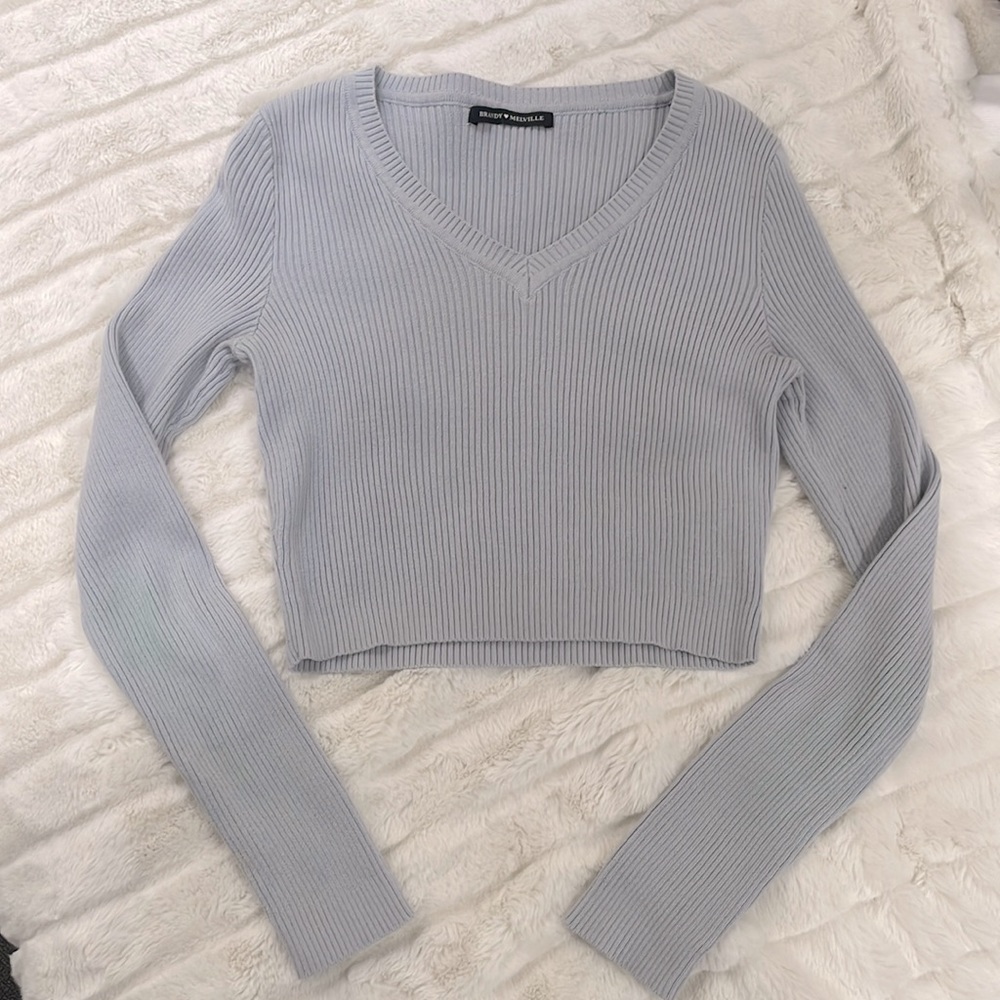 BRANDY MELVILLE SKY BLUE CROPPED SWEATER!!!